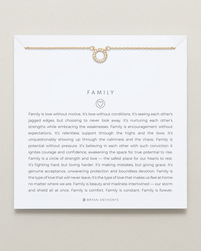Bryan Anthonys Family Gold Necklace On Card