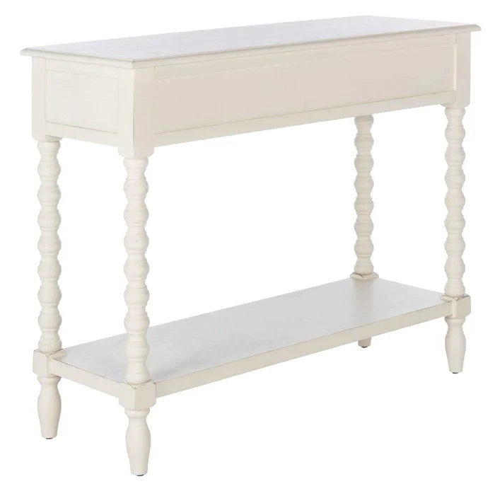Farmhouse Contemporary Console Table in Distressed White - Sideboards & Consoles - The Well Appointed House