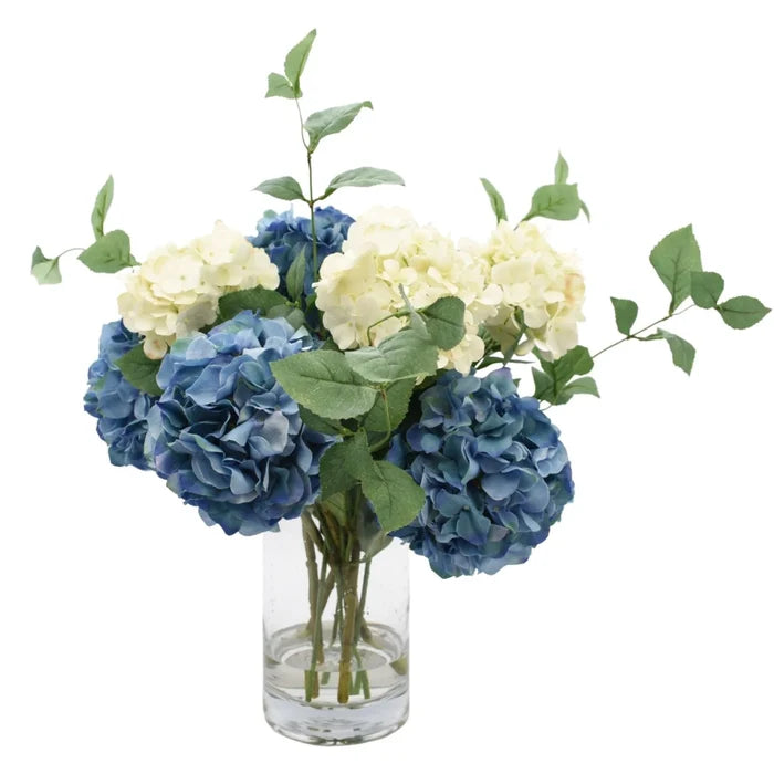 Faux Blue & White Hydrangeas Arrangement - Florals & Greenery - The Well Appointed House