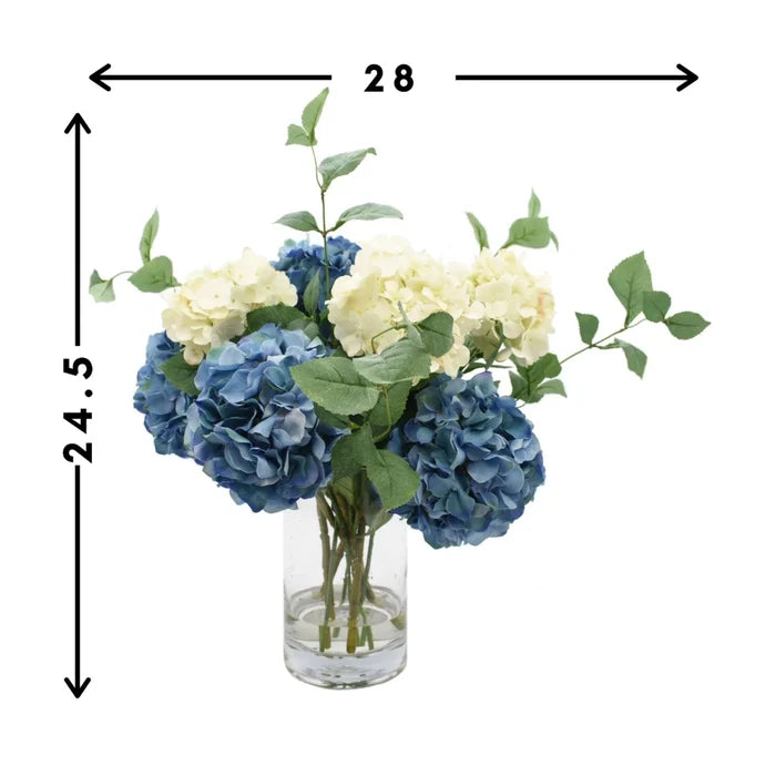 Faux Blue & White Hydrangeas Arrangement - Florals & Greenery - The Well Appointed House