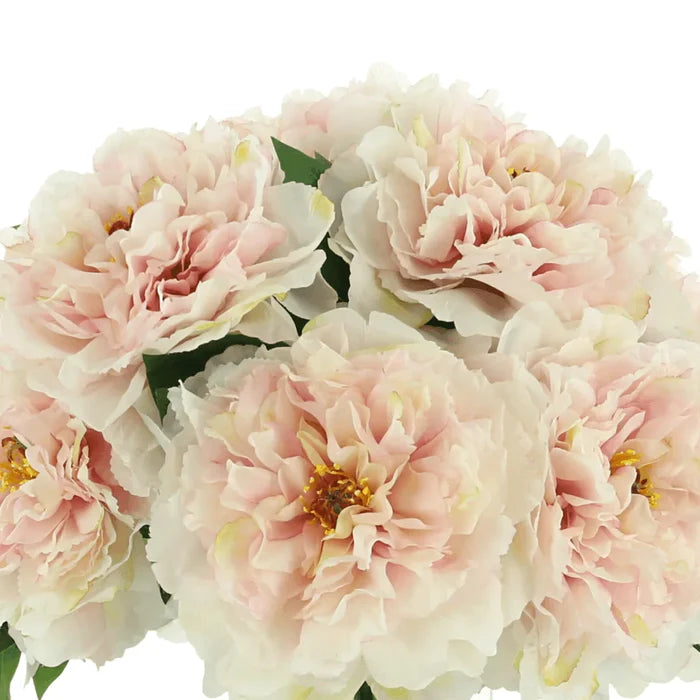 Faux Peony Bunch in a Glass Vase with Bubble - Florals & Greenery - The Well Appointed House