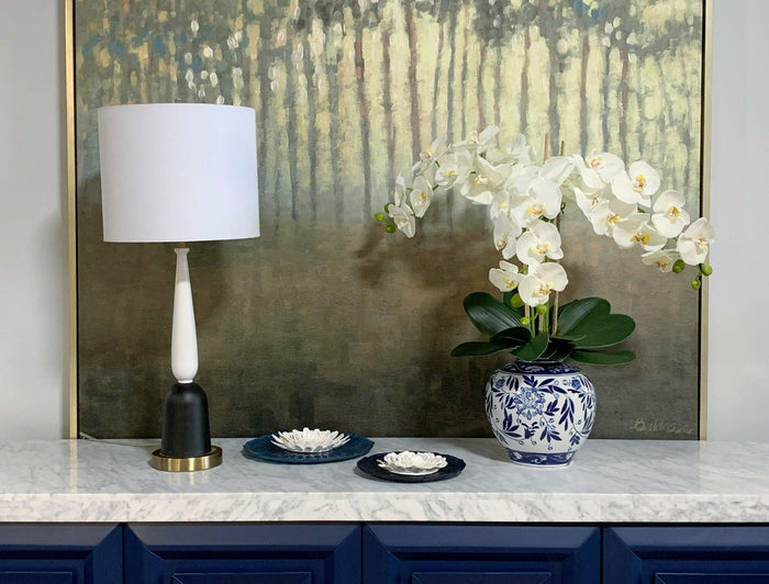Faux White Orchids Floral in Ceramic Vase - Florals & Greenery - The Well Appointed House