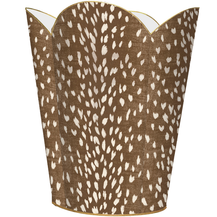 Fawn Antelope Wastepaper Basket and Optional Tissue Box Cover - Wastebasket Sets - The Well Appointed House