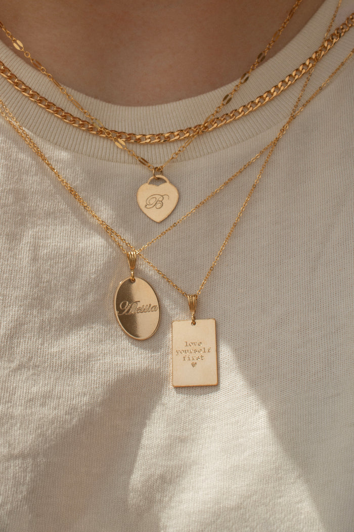 Fiona oval pendant necklace in gold fill or sterling silver by Beads by Tara