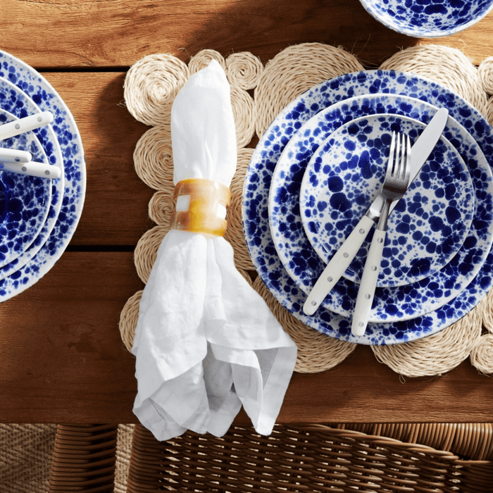 Five Piece Stainless Steel Flatware Set with Cream Resin Handles - Flatware - The Well Appointed House