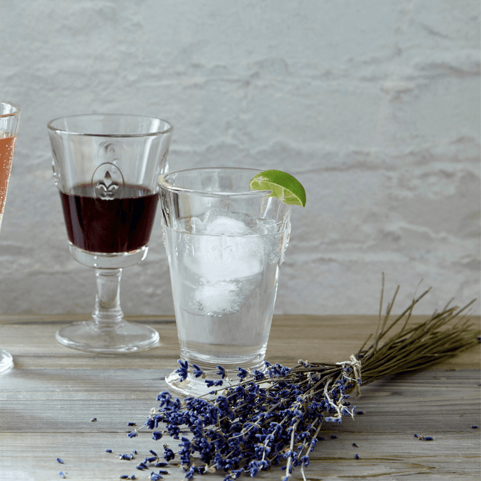 Fleur de Lys Ice Tea Glass Set-6 - Drinkware - The Well Appointed House