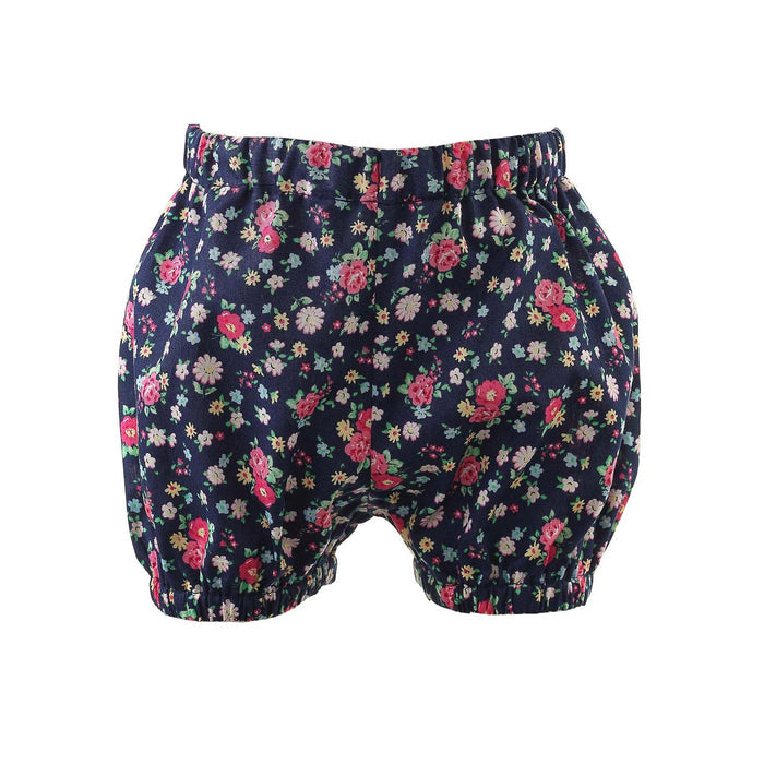 Floral Button-Front Dress & Bloomers, Navy - The Well Appointed House