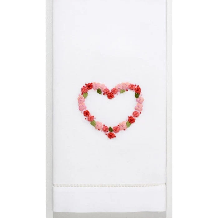 Set of 2 Floral Heart Hand Towels - Hand Towels - The Well Appointed House