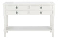 Four Drawer Textured Classic Contemporary Console in White - Sideboards & Consoles - The Well Appointed House