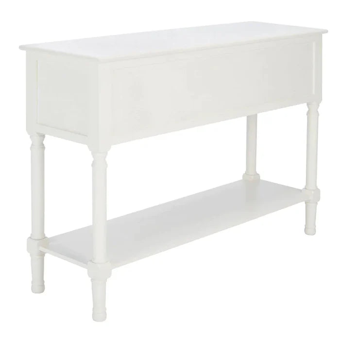 Four Drawer Textured Classic Contemporary Console in White - Sideboards & Consoles - The Well Appointed House