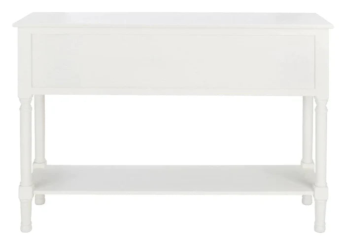 Four Drawer Textured Classic Contemporary Console in White - Sideboards & Consoles - The Well Appointed House