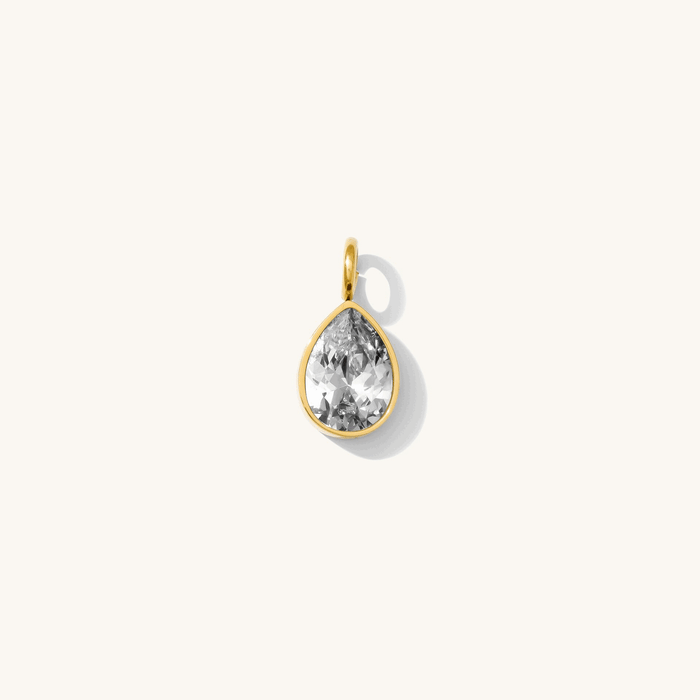 Gold Frankie stone pendants in marquise, oval and pear cut options