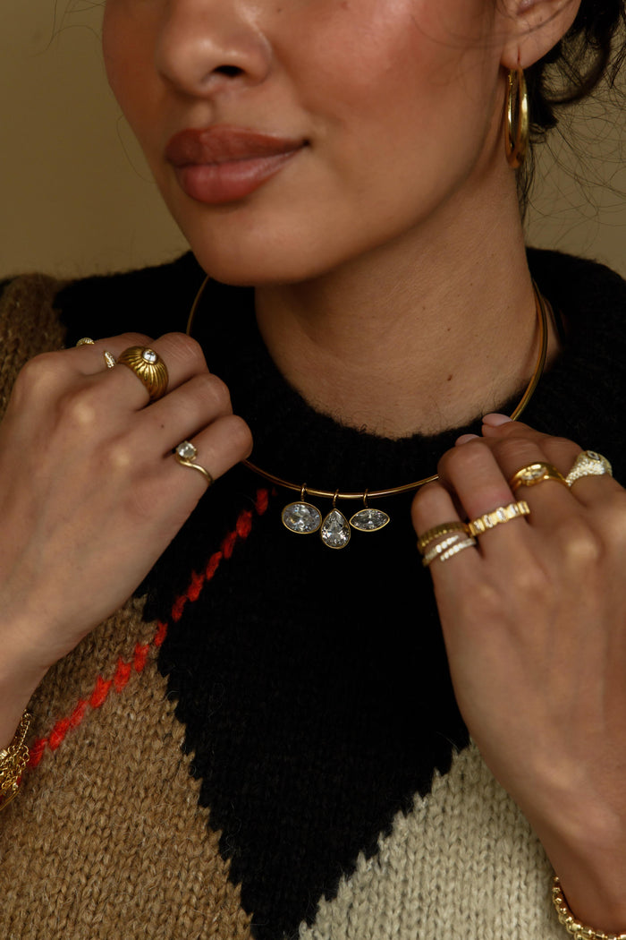 Gold Frankie pendant charm that clips onto the Frankie collar necklace