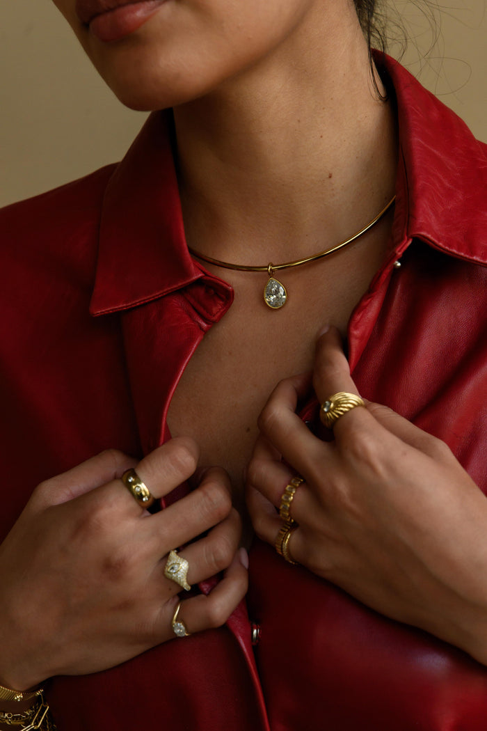 Interchangeable gold stone pendant from the Beads by Tara Frankie range
