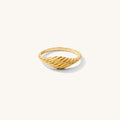 French Twist ring in 14k gold vermeil with softly curved signet-style ridges