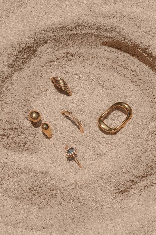 14k gold vermeil French Twist ring with a smooth polished finish