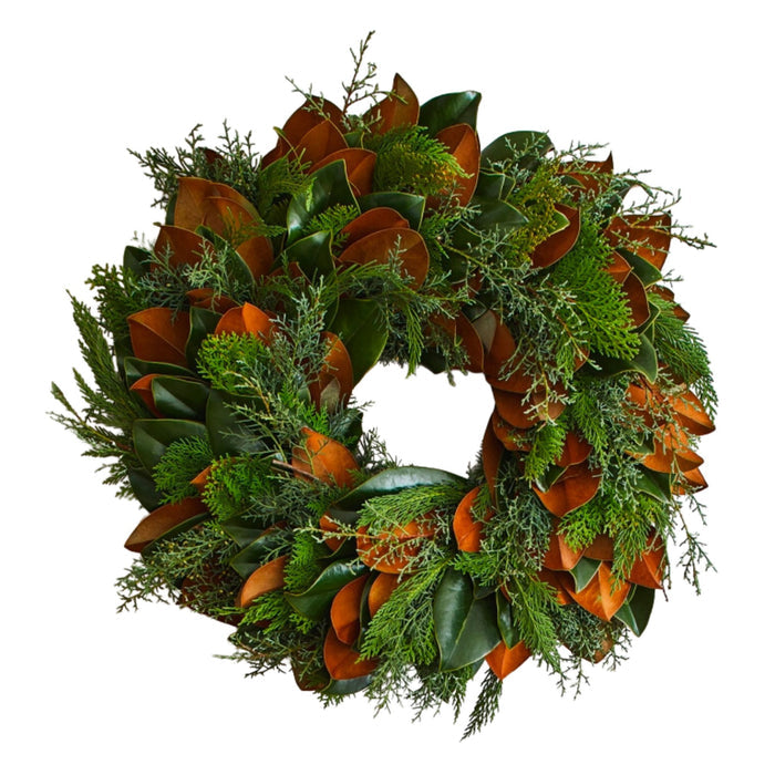 Fresh Bunches Magnolia Wreath-The Well Appointed House