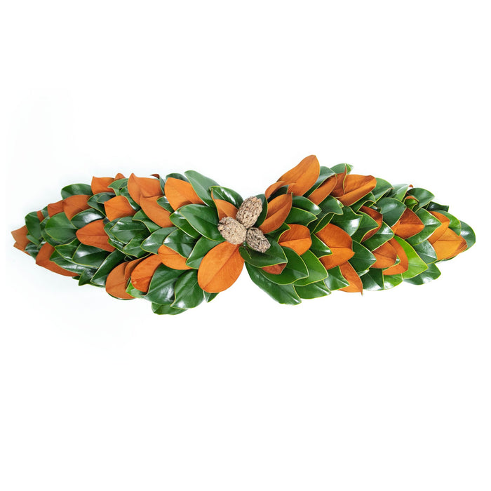 Fresh Green and Copper Magnolia Mantel Piece-The Well Appointed House