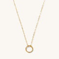 Close up of the Full Circle pendant necklace on a white background
