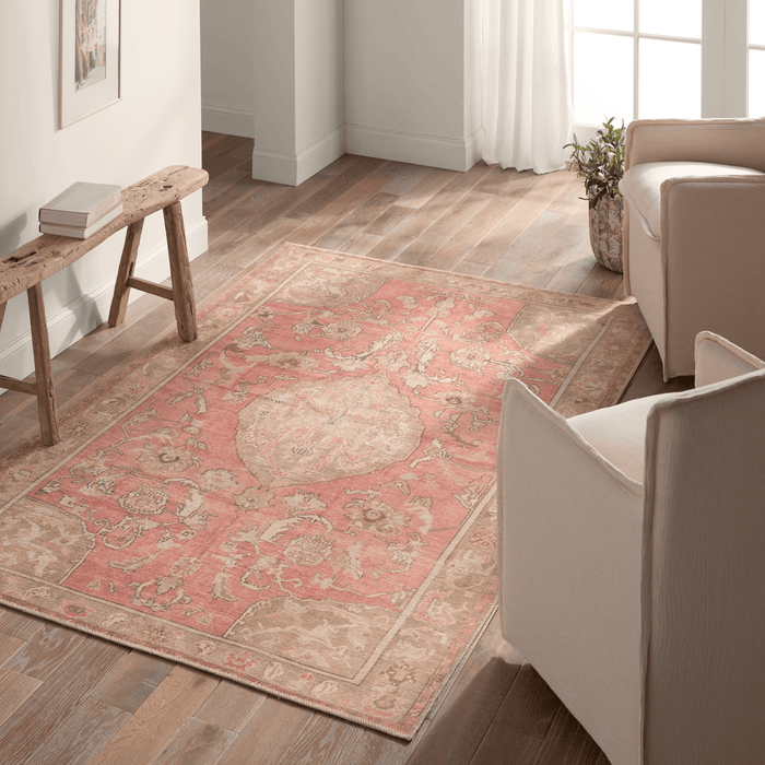 Garcia Pink & Beige Power Loomed Area Rug - Available in a Variety of Sizes - Rugs - The Well Appointed House