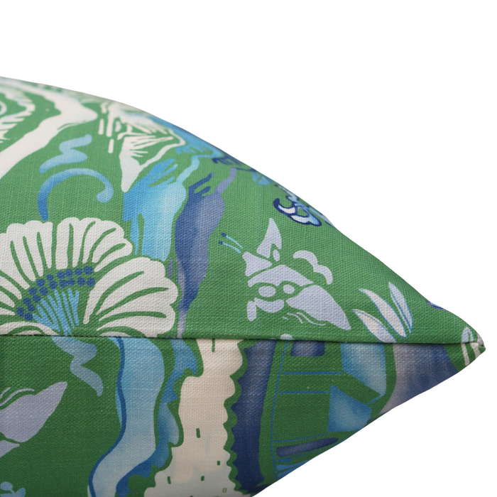 Gardens of Chinoiserie Pillow Cover in Herbal Green - The Well Appointed House