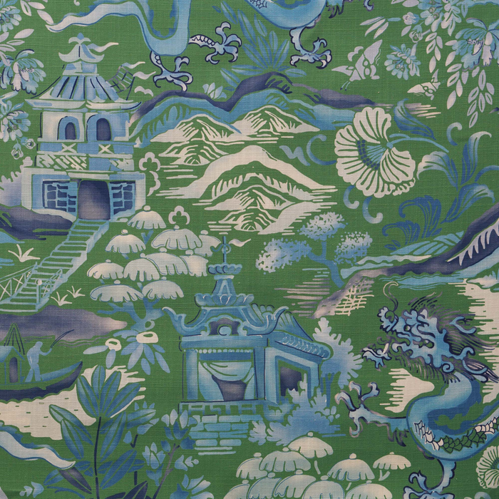 Gardens of Chinoiserie Pillow Cover in Herbal Green - The Well Appointed House