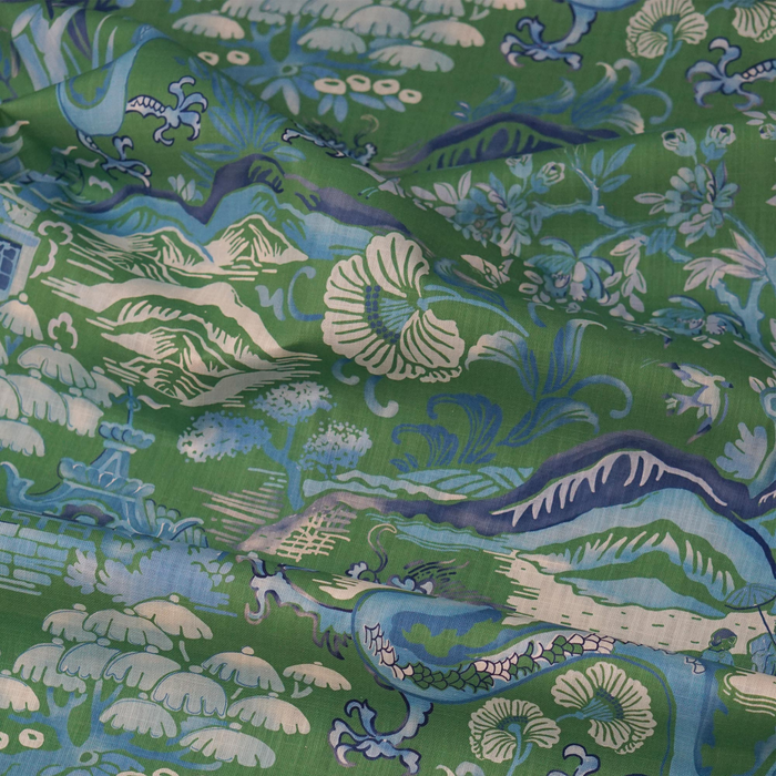 Gardens of Chinoiserie Pillow Cover in Herbal Green - The Well Appointed House