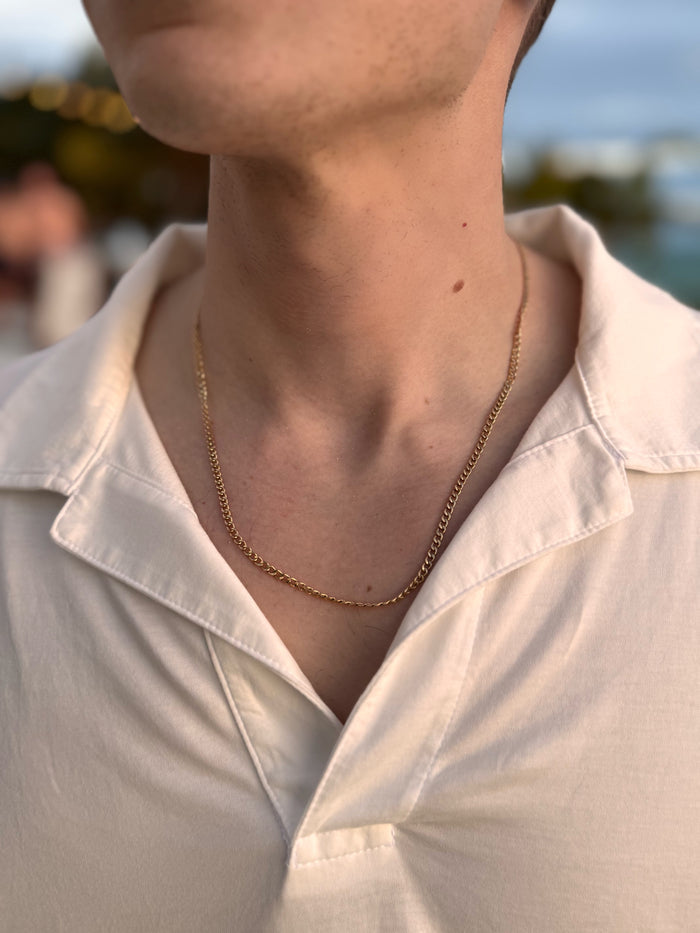 Garrett flat Cuban chain necklace, part of the Beads by Tara collection