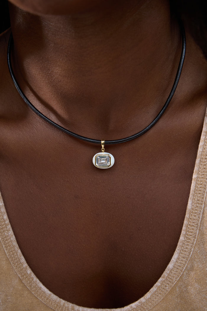 Gelato Gem pendant adding a pop of birthstone color to everyday jewelry