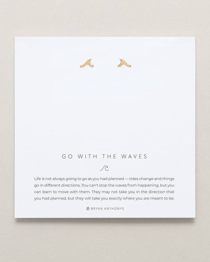 Bryan Anthonys Go With The Waves Gold Earrings On Card