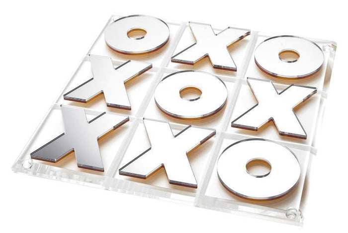 Gold and Silver Mirror Tic Tac Toe Game Board - Games & Recreation - The Well Appointed House