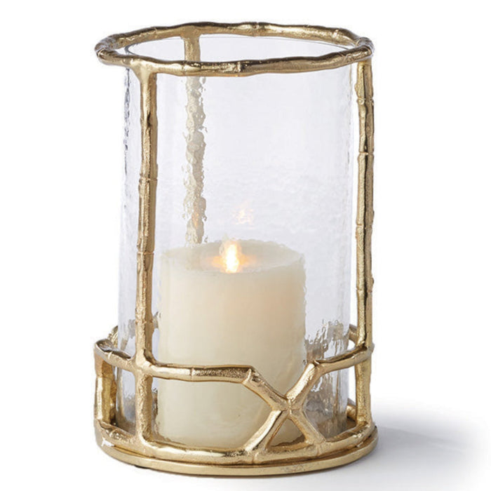 Gold Bamboo Inspired Hurricane Lamp - Well Appointed House