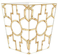 Gold Bamboo on White Decoupage Wastebasket and Optional Tissue Box Cover - Wastebasket Sets - The Well Appointed House