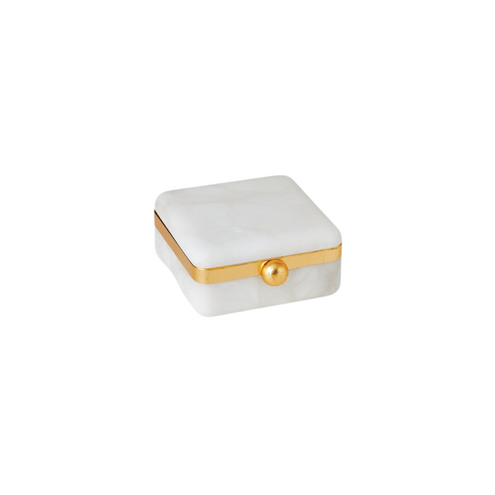 Gold Band Alabaster Decorative Box - Available in 3 Sizes  - The Well Appointed House