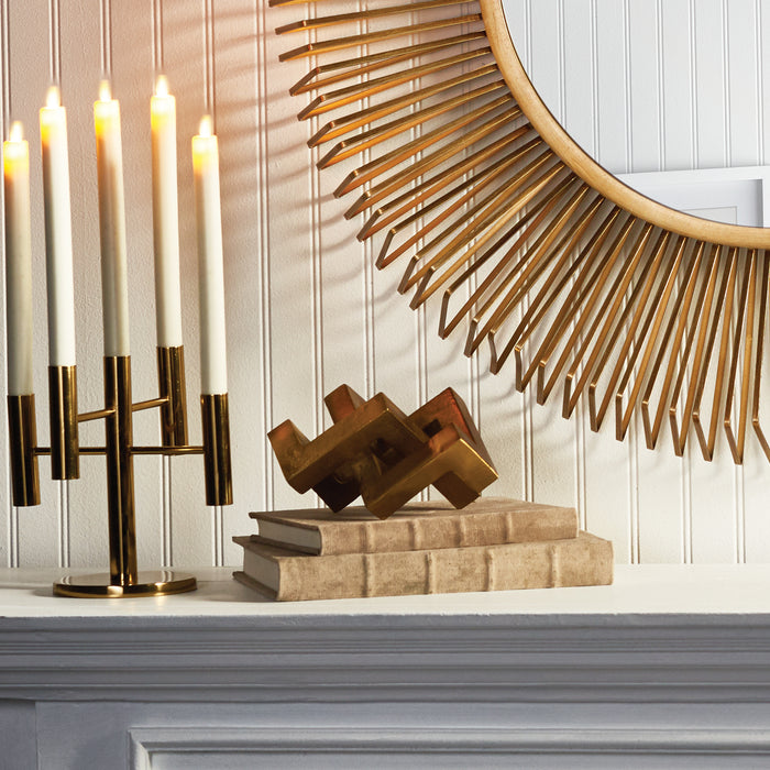 Gold Finish Geometric Key Sculpture - The Well Appointed House