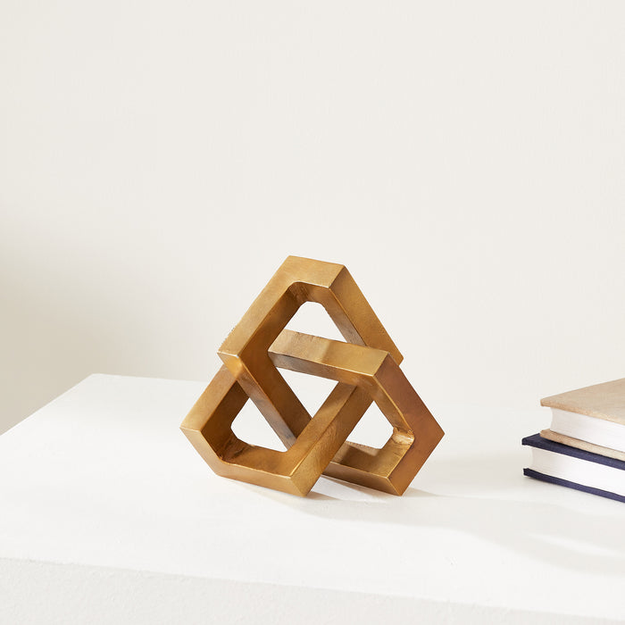 Gold Finish Geometric Key Sculpture - The Well Appointed House