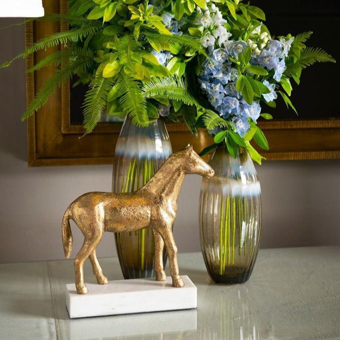 Gold Leaf Palfrey Horse Statue - Decorative Objects - The Well Appointed House