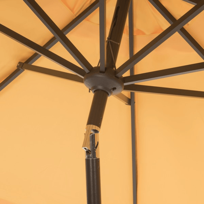 Golden Yellow Elegant Valance 11ft Round Umbrella - Outdoor Umbrellas - The Well Appointed House