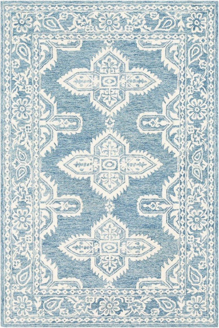 Granada Pale Blue Hand Tufted Floral Design Wool Rug, Available in a Variety of Sizes - Rugs - The Well Appointed House
