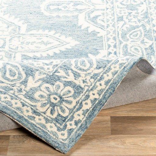 Granada Pale Blue Hand Tufted Floral Design Wool Rug, Available in a Variety of Sizes - Rugs - The Well Appointed House
