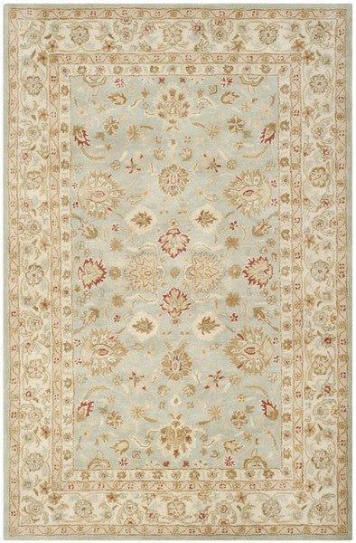 Gray Blue & Beige Hand Tufted Floral Area Rug - Rugs - The Well Appointed House