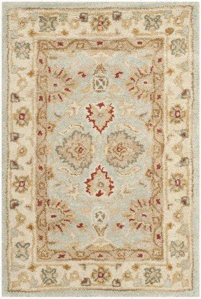 Gray Blue & Beige Hand Tufted Floral Area Rug - Rugs - The Well Appointed House