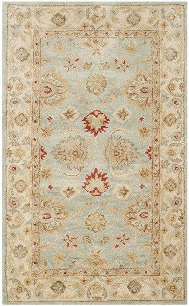 Gray Blue & Beige Hand Tufted Floral Area Rug - Rugs - The Well Appointed House