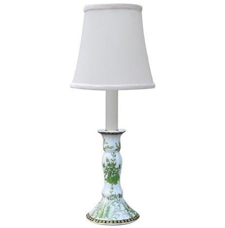Green and White Floral Porcelain Mini Candle Stand Lamp - Table Lamps - The Well Appointed House