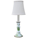 Green and White Floral Porcelain Mini Candle Stand Lamp - Table Lamps - The Well Appointed House
