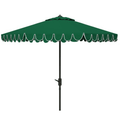 Green and White Petal Scallop Outdoor Patio Umbrella - Outdoor Umbrellas - The Well Appointed House