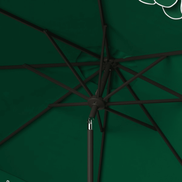 Green and White Petal Scallop Outdoor Patio Umbrella - Outdoor Umbrellas - The Well Appointed House