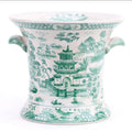 Green and White Porcelain Planter - Indoor Planters - The Well Appointed House