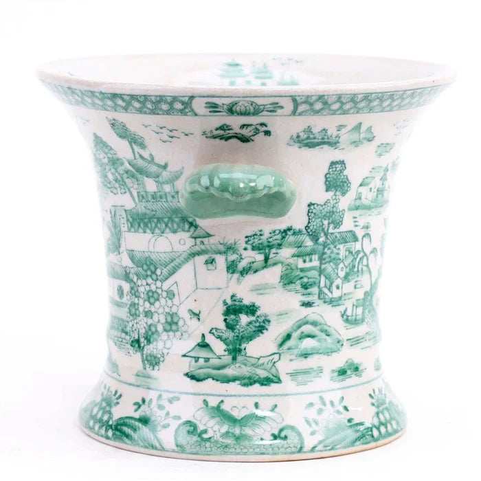 Green and White Porcelain Planter - Indoor Planters - The Well Appointed House
