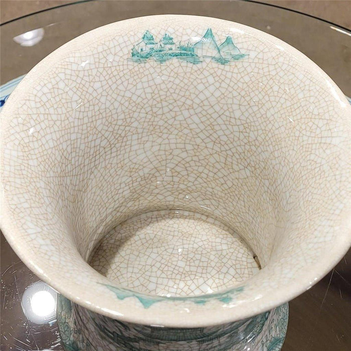 Green and White Porcelain Planter - Indoor Planters - The Well Appointed House